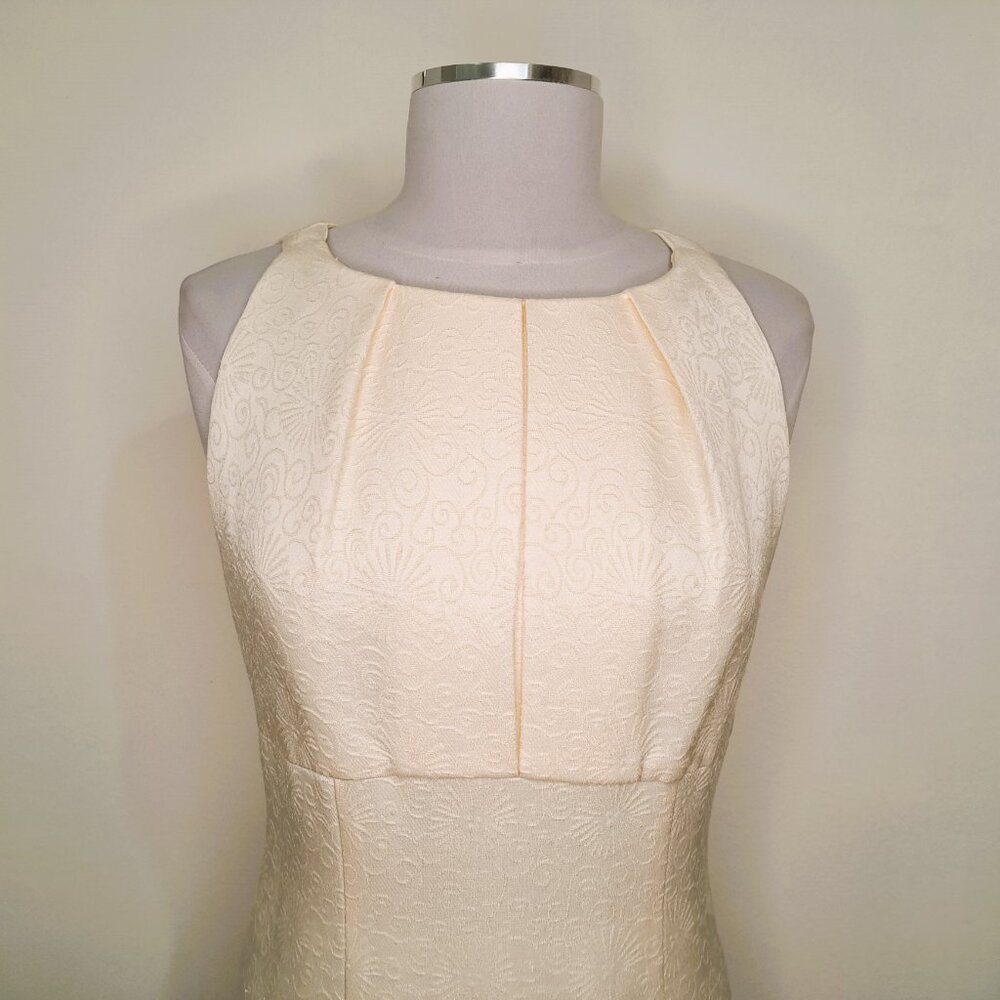 Taylor Embroidered Dress Sheath Style Sleeveless Cream Size 8 - Picture 13 of 13